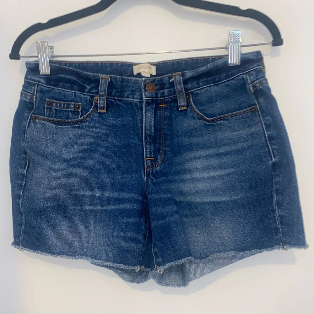 J.Crew 5” Inseam Raw Hem Denim Shorts | Dark Wash | Size 26